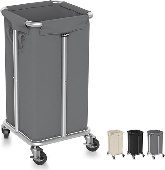 115L Laundry Basket with Wheels, 30 Gal. Rolling Laundry Hamper, Removable and Machine Washable Liner, Steel Frame, Tall Laundry Cart for Laundry Room, Bedroom, Bathroom, Dorm Storage -Gray