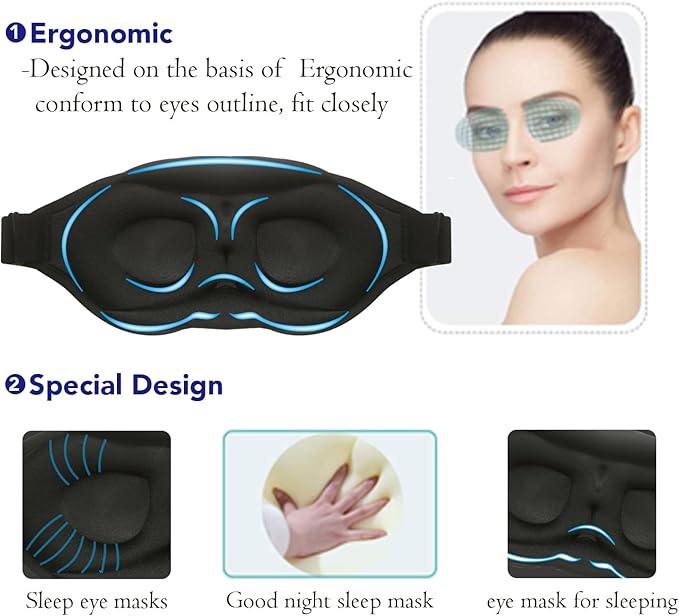 2023 Fashion Sleep Mask, Sleeping Mask for Women, 100% Blackout Eye Mask, Soft Covering Strong Light, Suitable for Travel/Yoga/Nap (Leopard Print)