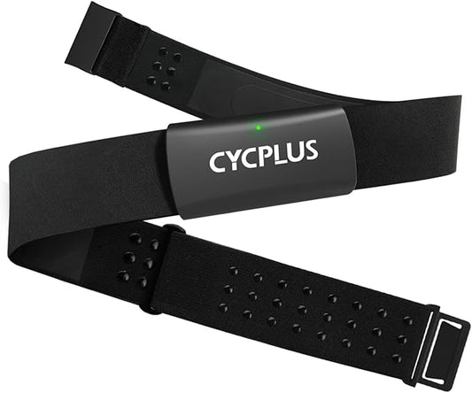 CYCPLUS Heart Rate Monitor Chest Strap H2Pro, Bluetooth ANT+ Heart Rate Monitor Chest Sensor with 500h Battery, IPX7 Waterproof and Dustproof, HRM Works with Strava/Cycplus Fit App