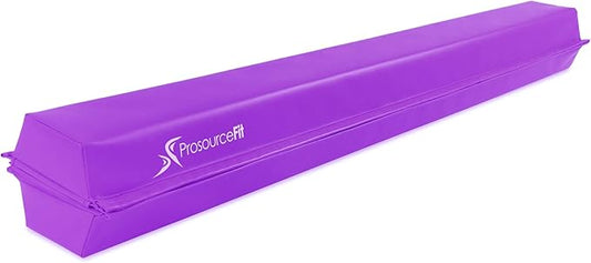 ProsourceFit Gymnastics Balance Beam for Kids, 9ft Long Firm Folding Floor Beam with Non-Slip 4-inch Wide Surface for Safe Gymnastics Practice at Home or Gym