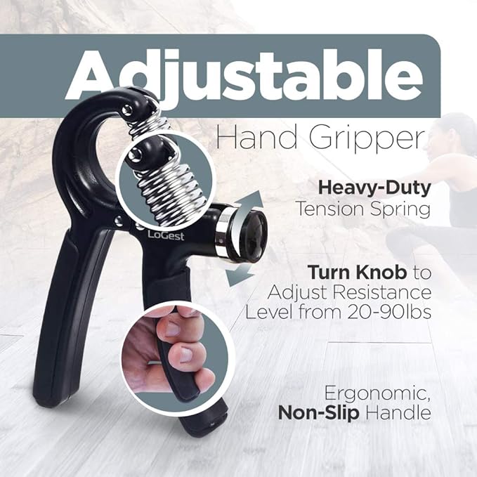 Hand Grip Strengthener Set Forearm Adjustable Resistance Hand Gripper, Finger Exerciser, Finger Stretchers, Grip Rings Hand Exerciser, Stress Relief
