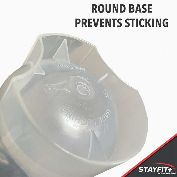 Stayfit Classic Loop Top Protein Shaker Bottle, 24-Ounce Pack of 3. Great for The Gym, Traveling, and Work. Comes with 3 Mixing Balls to Easily Mix Protein. (Multi- Red, Blue, Black)