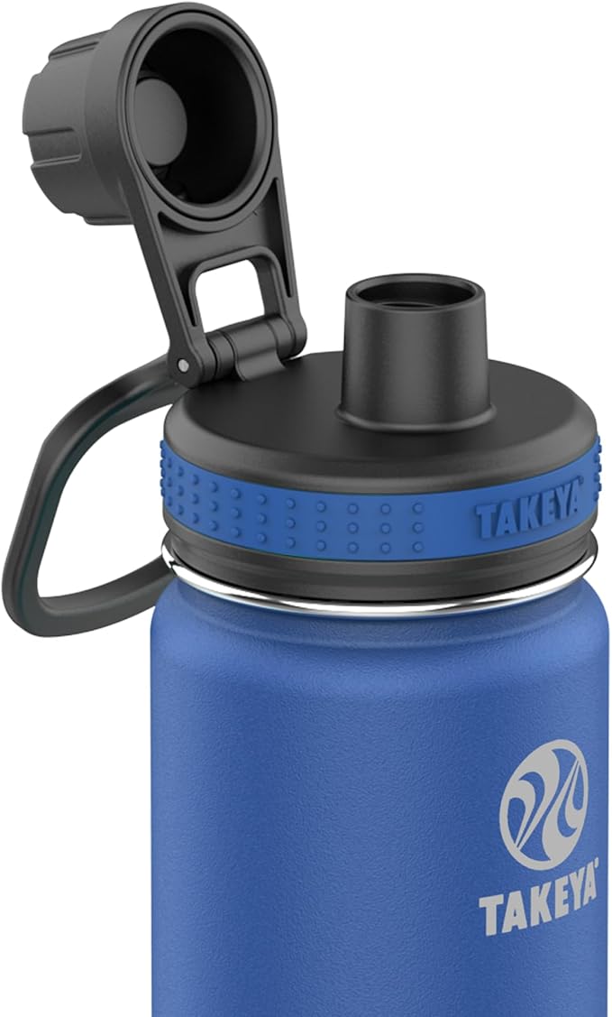 Takeya Originals 24 oz Vacuum Insulated Stainless Steel Water Bottle with Spout Lid, Navy