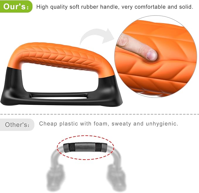 SELEWARE Push Up Bars Pushup Stands Handstand Bars, Soft Rubber Handle Provide Comfy Grip, Fit for Calisthenics, Fitness, Floor strength training, Stable and Sturdy Construction Support 500 lbs