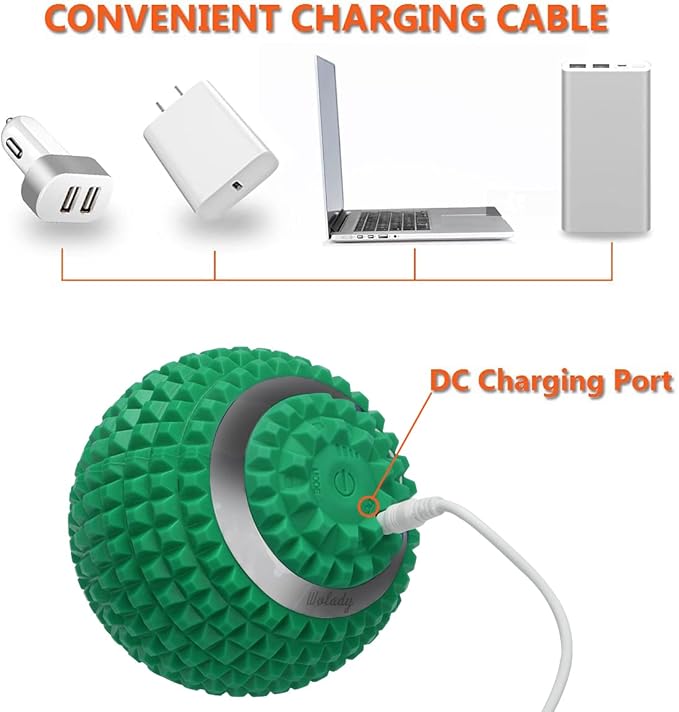 Massage Ball Vibrating Ball Massage Relieving Muscle Tension Pain & Pressure, 4-Speed High-Intensity Roller Electric Rechargeable Washable