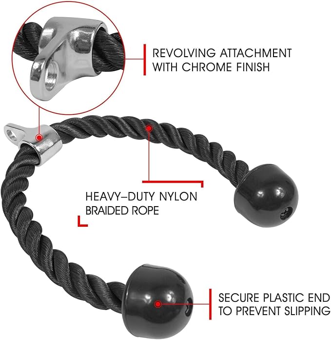 Yes4All Cable Machine Attachment, Row Handles, Tricep Rope, Straight Bar, V Bar, LAT Pulldown Accessories Load 880 LB for Home Gym