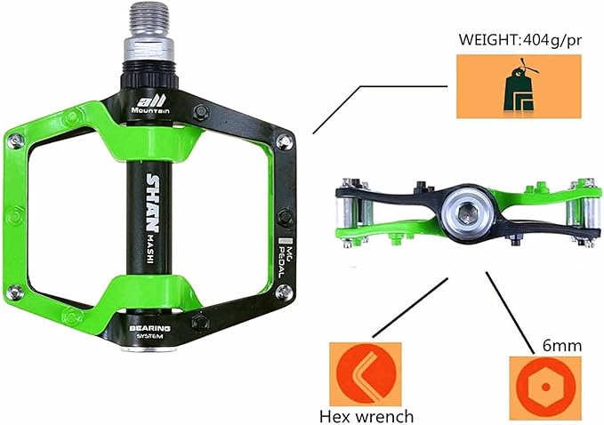 Bicycle Pedals-Aluminium Alloy Bicycle Pedals-Mountain Bike Pedals with Removable Non-Slip Studs 9/16