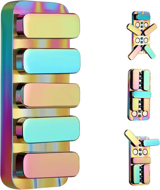 Fidget Toys for Adults - Creative Magnetic Haptic Fidget Clicker with 3 Noise Levels Loud-Quiet EDC Fidgette Toys Adults Office Class Fidget Toys Relief Stress and Anxiety ADHD Approved (Rainbow)