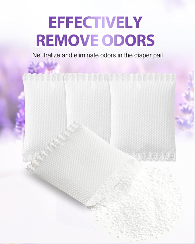 Diaper Pail Deodorizer Odor Absorber Compatible with Munchkin Arm and Hammer Diaper Pail, Lavender Scented Diaper Pail Odor Eliminator for Munchkin Nursery Fresheners, 8 Pack