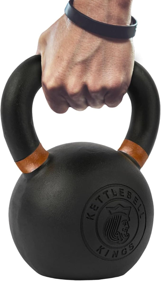 Kettlebell Kings Powder Coated Kettlebell Weights - 9-97 lb Strength Training Kettlebells for Men and Women - Hand Weights Workout Gym Equipment - Weights Set for Home Gym- New