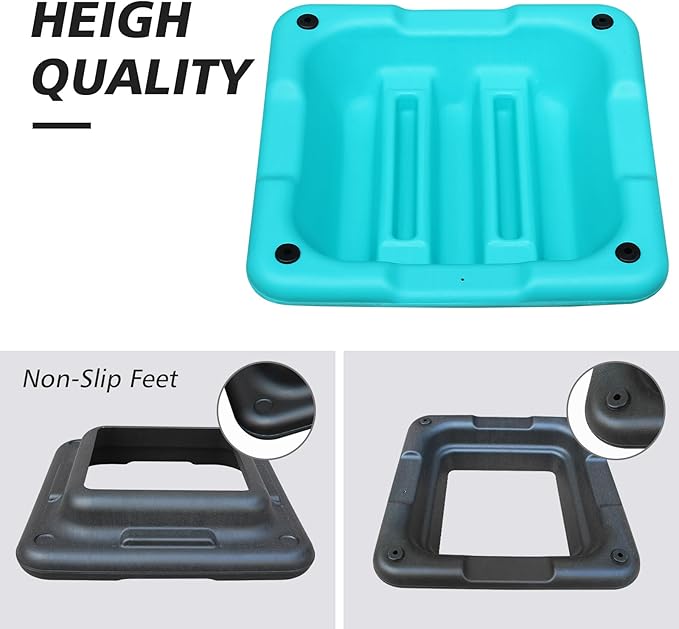 16"x16" Exercise Aerobic Step Platform with 4 Risers, Adjustable Height 4"-6"-8"-10"-12" Workout Stepper for Home Gym Fitness Strength & Training