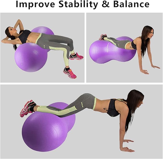 INPANY Peanut Ball - Anti Burst Exercise Ball for Labor Birthing, Physical Therapy for Kids, Core Strength, Flexible Seating, Home & Gym Fintness, Sensory Chair Wiggle Seat for Boys and Girls