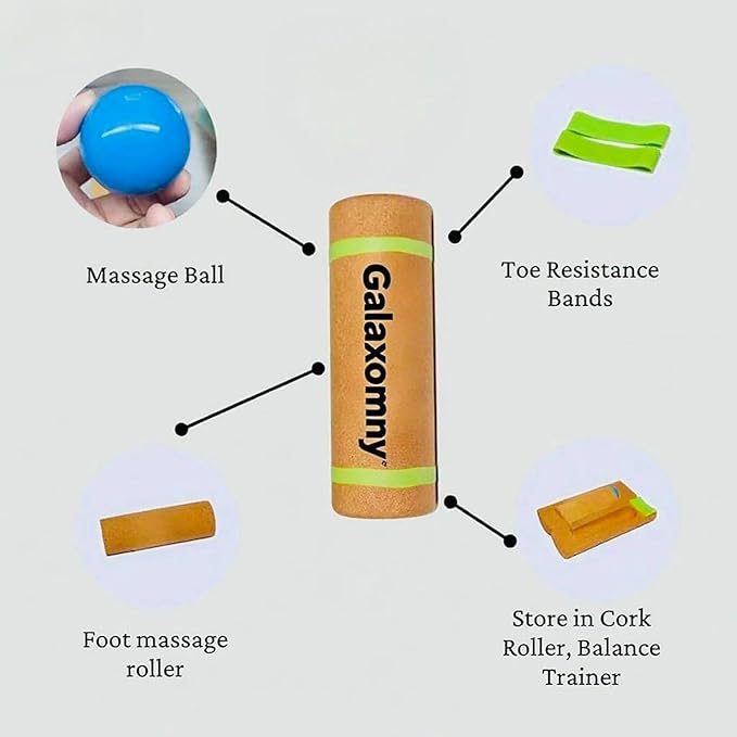 Cork Balance Board - Non-Slip Rocker for Plantar Fasciitis Relief & Ankle Strengthening | Balance Trainer for Seniors, Athletes & Yoga Enthusiasts (Portable Home Gym Equipment)