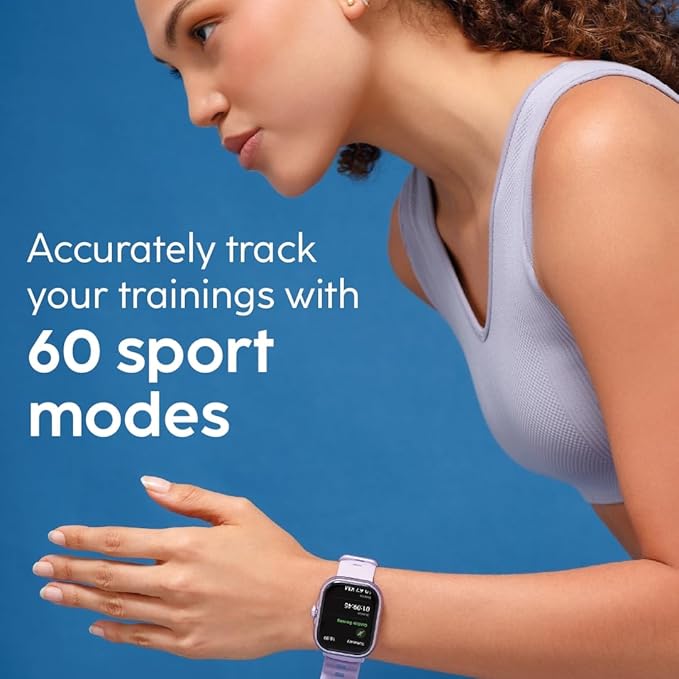 Cubitt Viva Smartwatch/Fitness Tracker with 1.84" Touch AMOLED Screen, Bluetooth Calling, 60+ Sports, Blood Oxygen, Heart Rate, Stress and Sleep Monitor, Waterproof, Step Counter for Men and Women