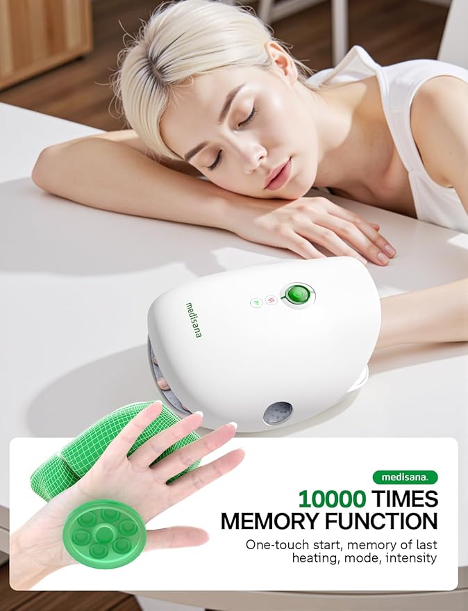 Hand Massager with Heat and Compression, Cordless Hand Massager for Arthritis and Carpal Tunnel Relief, Knuckle Stretching Massage,Birthday Gifts for Women or Men-White