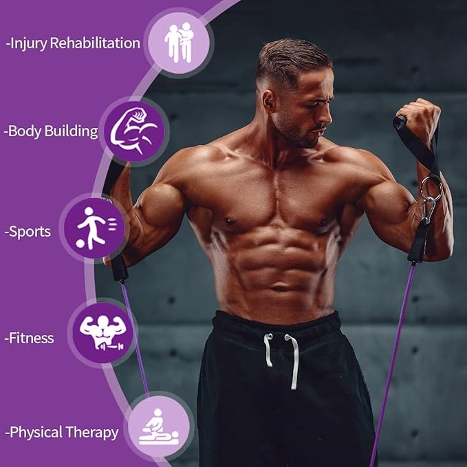 VEICK Resistance Bands, Exercise Bands, Workout Bands, Resistance Bands for Working Out with Handles for Men and Women, Exercising Bands for Fitness Weights Work Out at Home