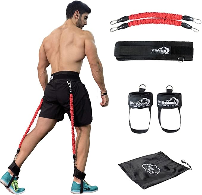 WHITECLOUDZ Vertical Jump Trainer, Professional Leg Strength Resistance Bands for Vertical Jump Training, Premium Jumping Trainer, Volleyball Trainer & Basketball Trainer