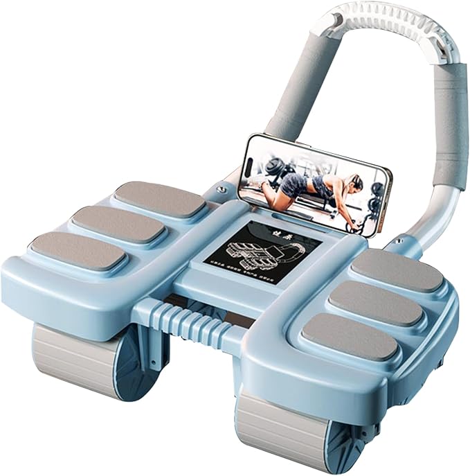 2025 New Ab Wheel Roller with Elbow Support - Automatic Rebound Abdominal Wheel Roller, The Upgraded Four-wheel Abdominal Wheel Core Workout Equipment Home Gym Abs Machine