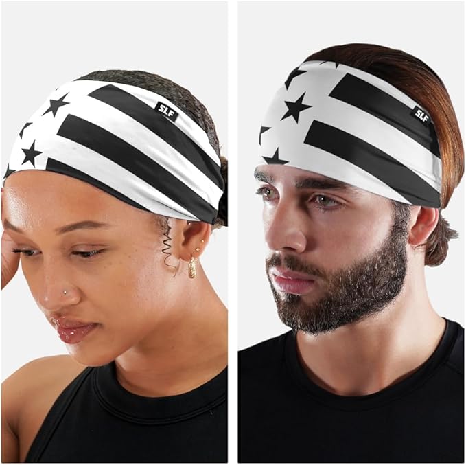 SLEEFS Sweat Bands Headbands Men & Women - Cooling Sports Mens Headband for Running, Football, Basketball, Cycling, Workout - Sweat Moisture Wicking Head Band Stretch Fit, Non-Slip Design - One Size