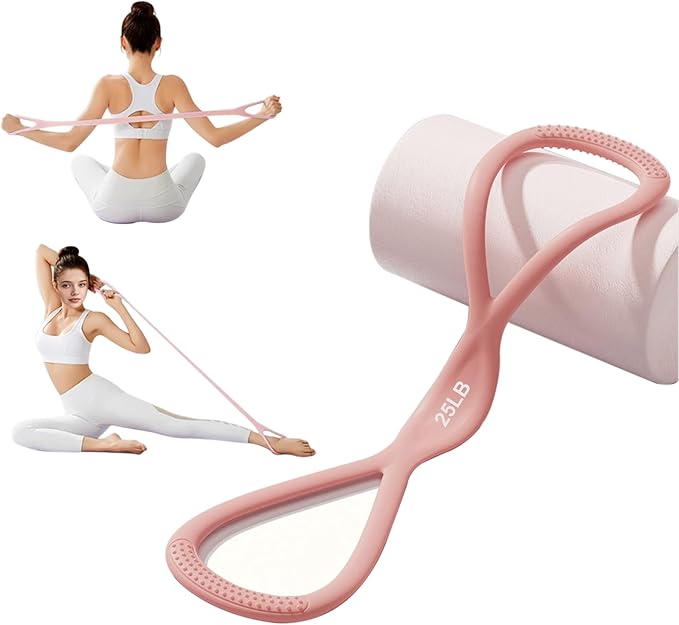 Luminous Resistance Bands, 8 Shaped Exercise Bands, with Handles Band for Arms, Back, Shoulder Stretch, Resistance Bands Women Men, Gift for Yoga Lover/Beginner, Not Break