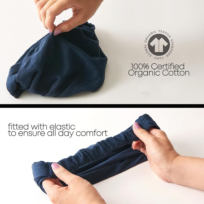 CHARM Organic Cotton Headband Pre-Tied Bandana - Mens Womens Hairband Chemo Head Bands