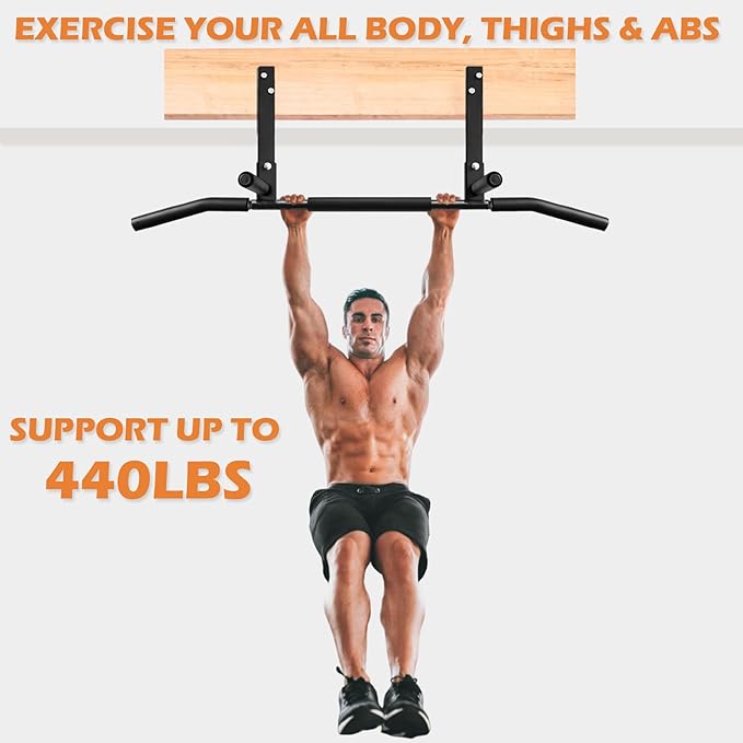 ATENTO Pull Up Bar, Chin Up Bars Ceiling Mount, Workout for Home Gym, Beam, Crossfit - Heavy-Duty, Foam Grip, Easy installation