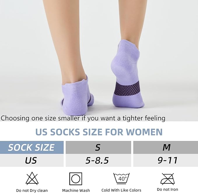 FITRELL 5-6 Pairs Ankle Running Socks for Women Athletic Cushioned Low Cut Tab Sports Socks