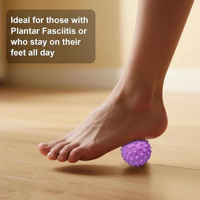 Massage Ball Set, Plantar Fasciitis Relief Foot Pain Therapy - Trigger Point, Heel Spur, Sore Muscle- Back, Arm, Neck, Shoulder, Leg Circulation Roller