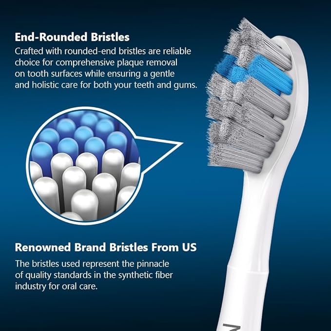 NatraProw Toothbrush Heads for Sonicare Replacement Heads,Brush Heads Compatible with Philips Sonicare Snap-On Electric Toothbrush,Bamboo Charcoal Bristle,6 Count