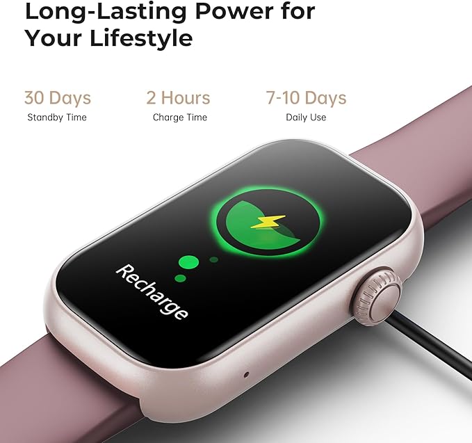 Fitness Tracker for Men Women, 24/7 Heart Rate, SpO2 and Sleep Monitor Health Watch, Calorie Step Counter Fitness Watch IP68 Waterproof Smart Watch for Android and iOS, Smoke Violet