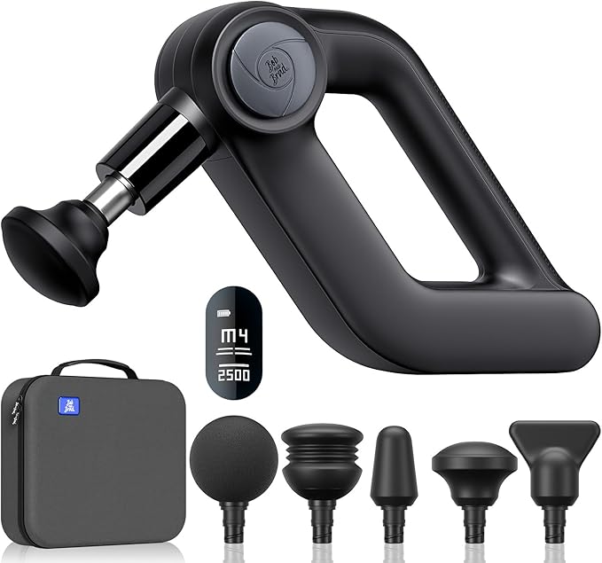 BOB AND BRAD D5 Pro Massage Gun, Powerful Percussion Massage Gun Deep Tissue with Enhanced Power for Athletes Home Gym, Handheld Muscle Massager for Pain Relief & Muscle Therapy, Ideal Gift