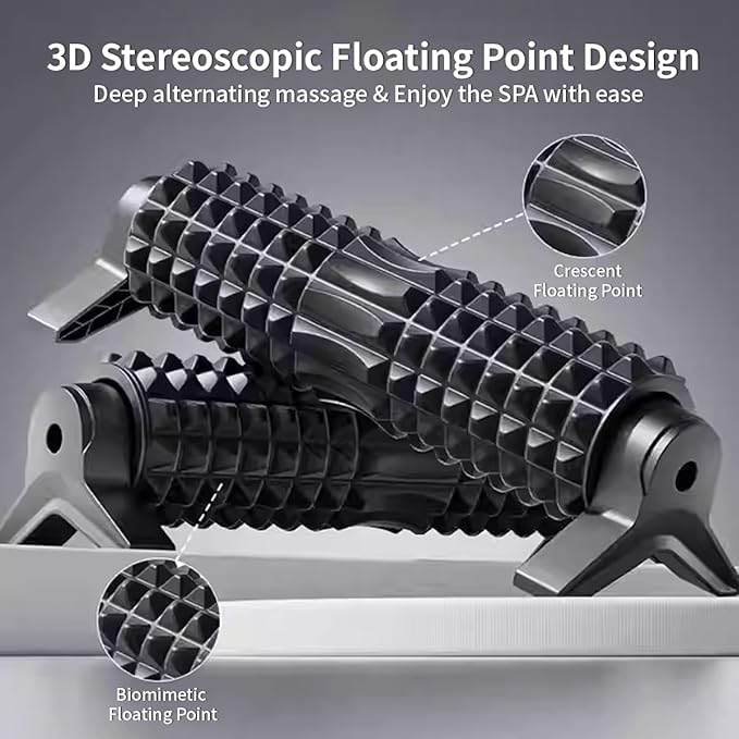 New Upgrade Bracket Foam Roller, 21 Inch Firm Deep Tissue Muscle Massager for Back Leg Pain & Sore Muscles (Black)