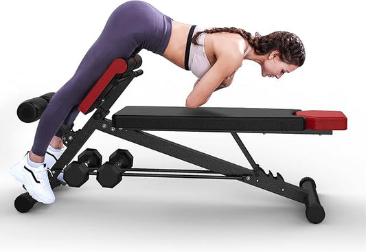 FF Finer Form Multi-Functional Weight Bench for Full All-in-One Body Workout – Adjustable Workout Bench Press for Home Gym, Fitness equipment for Back HyperExtension, Roman Chair Exercise, Sit up