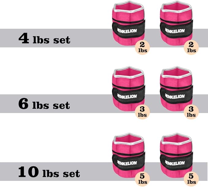 1 Pair 2 3 5 10 Lbs Adjustable Ankle Weights for Women Men Kids, Strength Training Wrist and Ankle Weights Sets for Gym, Fitness Workout, Running, Lifting - Black Grey Pink Blue Purple