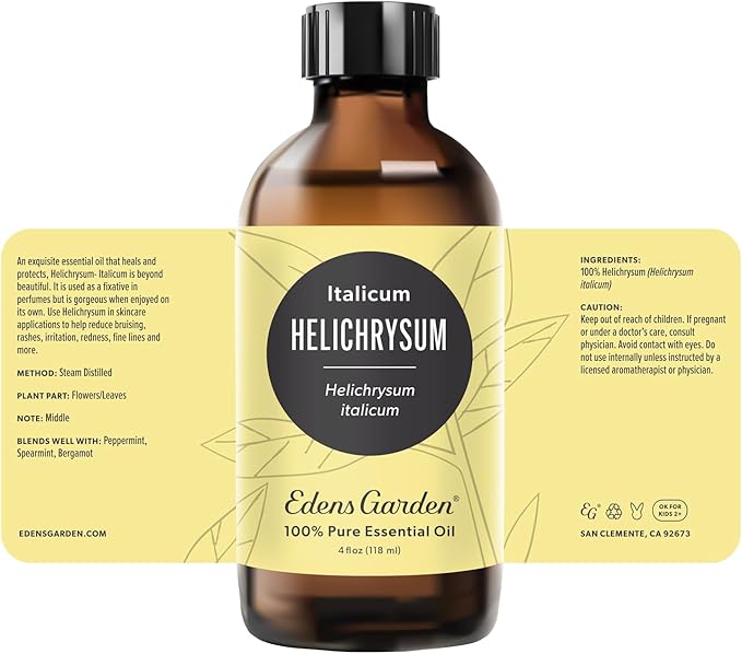 Edens Garden Helichrysum- Italicum Essential Oil- 100% Pure Premium Grade, Undiluted, Natural, Therapeutic, Aromatherapy, The Best for Diffuser, Skin, Face, Hair 118 ml (4 fl oz)