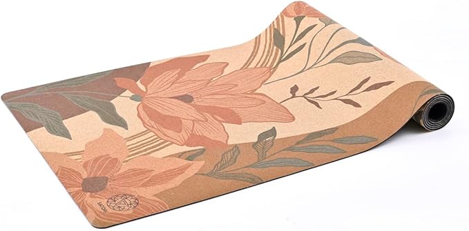 Cork Yoga Mat with Natural Rubber Base, Extra Size, Thickness and Support, Excellent Cushion & Grip, Non-Slip, Non-Toxic, Sweat-Resistant, Sustainable, Eco-friendly Exercise Mat