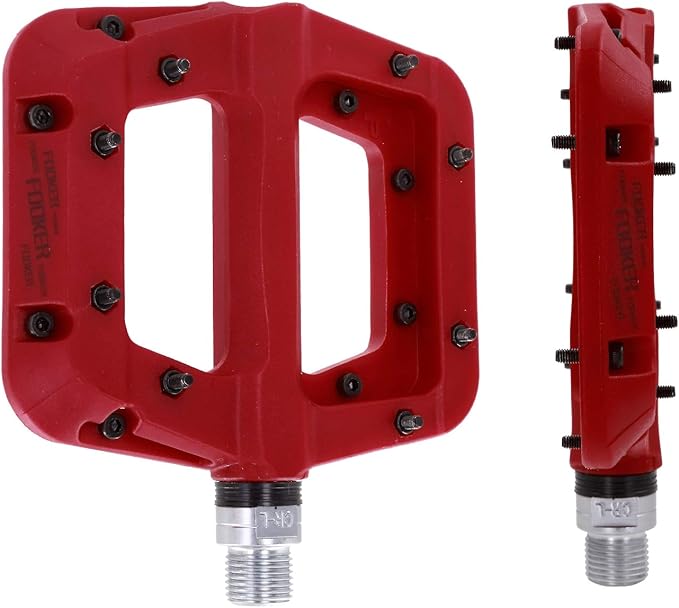 FOOKER MTB Pedals Mountain Bike Pedals 3 Bearing Non-Slip Lightweight Nylon Fiber Bicycle Platform Pedals for BMX MTB 9/16"