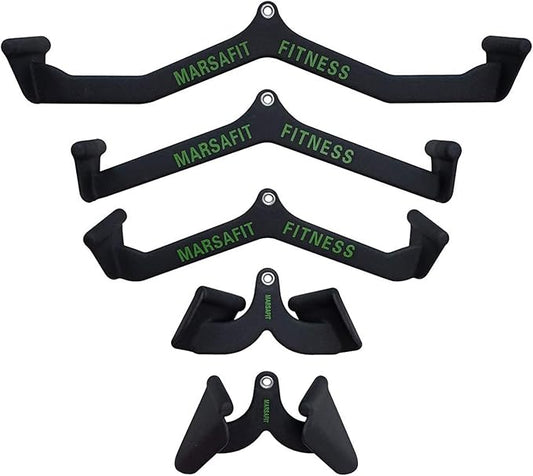 Home Gym Fitness Rowing T-bar V-bar Pulley Cable Machine Attachment, Bicep Curl Tricep Lat pulldown Bar Back Strength Training Handle Grips Lat Pull Down Bar for Seat Row Workout