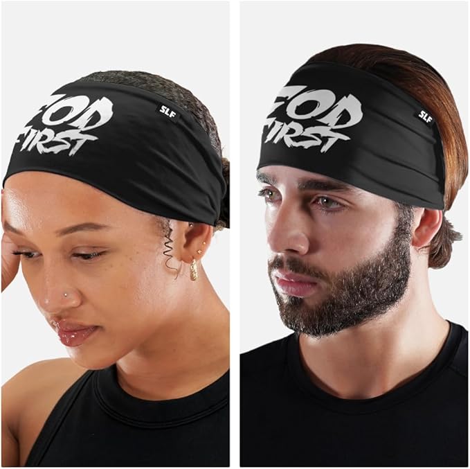 SLEEFS Sweat Bands Headbands Men & Women - Cooling Sports Mens Headband for Running, Football, Basketball, Cycling, Workout - Sweat Moisture Wicking Head Band Stretch Fit, Non-Slip Design - One Size