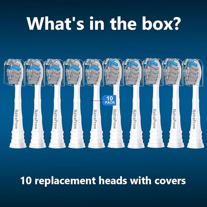 Replacement Toothbrush Heads Compatible with Philips Sonicare 5300 6500 6100 ProtectiveClean, HX6 HX9 C-2 Series Brush Heads Refills, Charcoal, 10 Pack