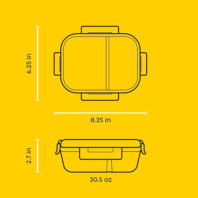 JoyJolt Divided Food Storage Containers with Lids Airtight. 5 Pack Glass Meal Prep Containers 2 Compartment Set Glass Bento Box. Reusable Food Containers, Portion Control Containers for Weight Loss