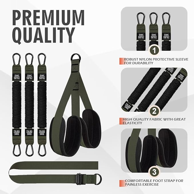 LEEKEY Resistance Bands, Exercise Bands with Handles,Pull Up Assist Bands - Bands for Working Out,Band for Men and Women Fitness Training, Physical Therapy,Home Workouts