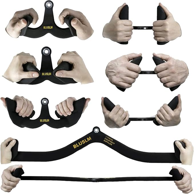 LAT Pull Down Bar for Cable Machine, LAT Pulldown Attachments T Bar V Bar Cable Attachment, Back Tricep Bar Strength Training Handle