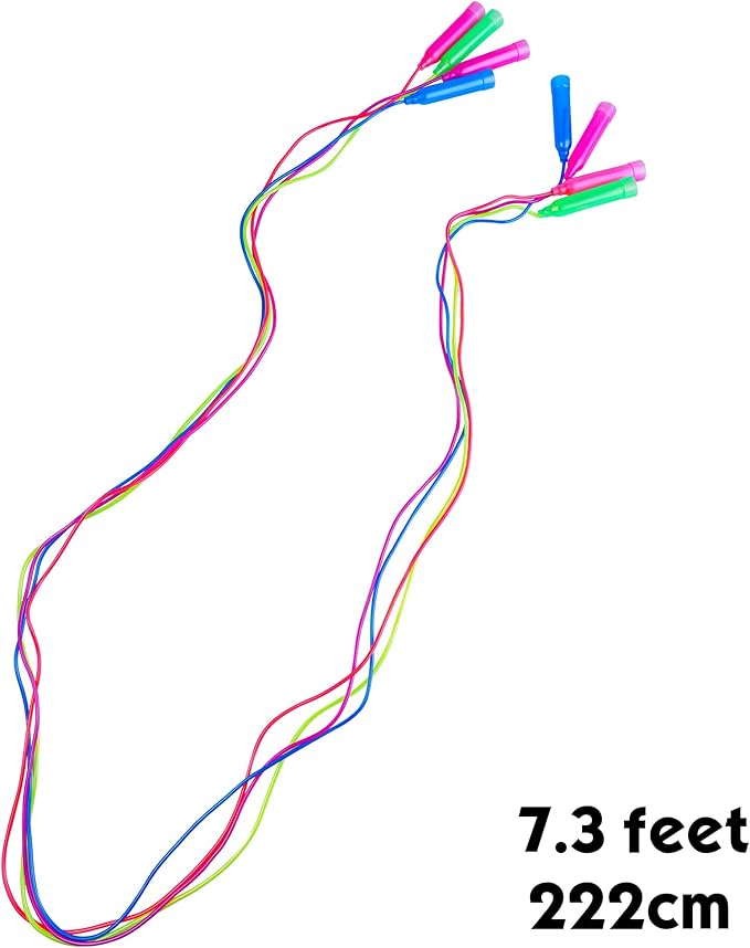 Elcoho 72 Pack Colorful Kids Jump Rope Set Great Party Favor Adjustable Plastic Kids Jump Rope Skipping Rope Outdoor Jump Ropes Great Party Favor