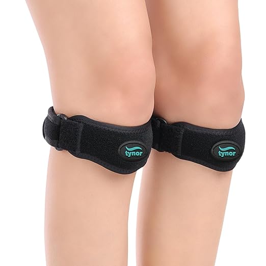 TYNOR Patellar Tendon Knee Support Strap Adjustable Neoprene Knee Stabilizer Band With Gel Pad Knee Brace For Knee Pain, Tendonitis, Running, Hiking, Basketball Volleyball Tennis, One Size, 1 Pair