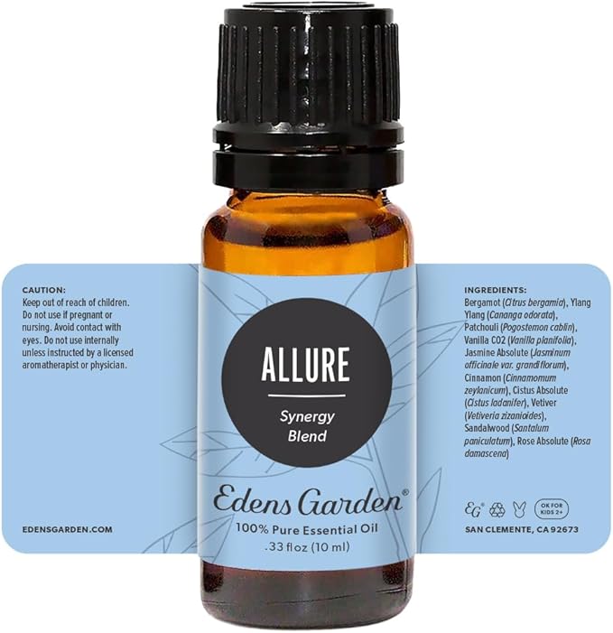 Edens Garden Allure Essential Oil Blend- 100% Pure Premium Grade, Undiluted, Natural, Therapeutic, Aromatherapy, The Best for Diffusing Candle, Laundry, Hair 10 ml (.33 fl oz)