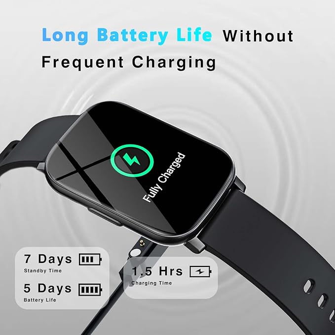 Smart Watches for Men Women, 1.65" Fitness Watch with Calories/Step Counter, 24/7 Heart Rate/BP/Sleep Tracker, Activity & Fitness Tracker with 24 Sport Modes, IP68 Smart Watch for Android iPhone