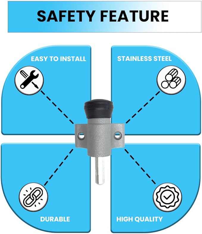 Treadmill Latch Pin Assembly | Secure Locking Mechanism Spring Pin & Safety Latch Housing for Folding Treadmills | Storage Lock Pin P/N 391670 | Compatible with Gold's Gym 430I