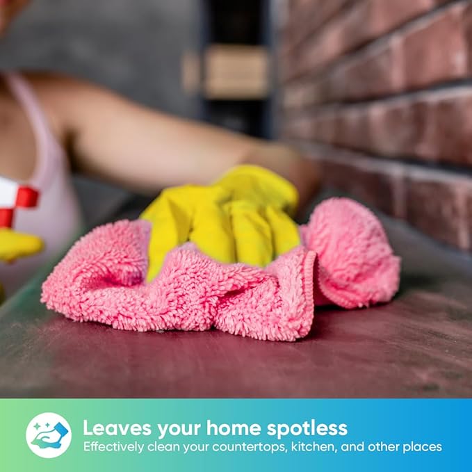 HOMEXCEL Pink Microfiber Cleaning Cloth, 12 Pack Premium Microfiber Towels for Cars, Lint Free, Scratch-Free, Highly Absorbent, Reusable Cleaning Rags for Car, Household, Kitchen, Window, 11.5"X11.5"