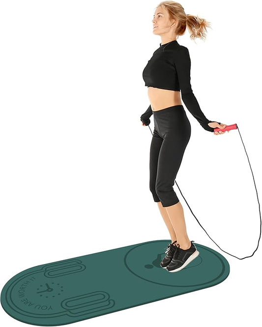 Non-Slip Jump Rope Mat Shock Absorption Rope Skipping Mat for Adults & Children Home Indoor Workout Exercise Mat